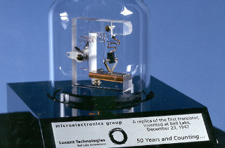 Replica of the first transistor from 1947