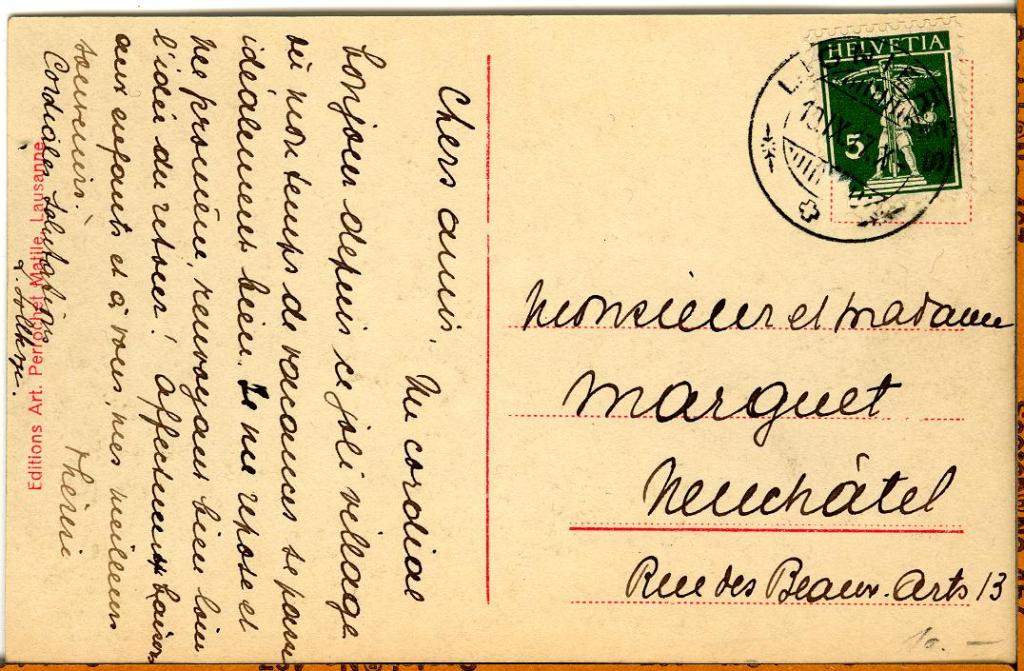 Back of post card