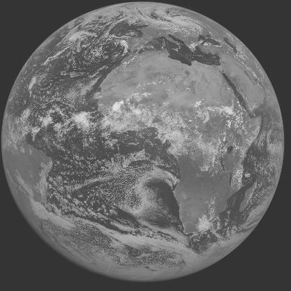 Meteosat-7 imagery for 2005-08-09 12:00 UTC Copyright  2005 EUMETSAT
