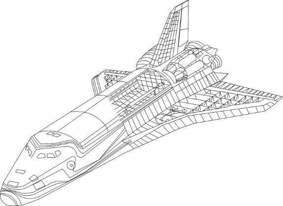 AutoCAD Columbia (space shuttle) drawing