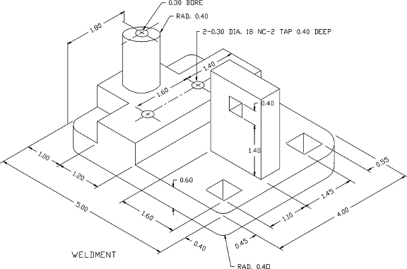 AutoCAD Isometric Mechanical drawing