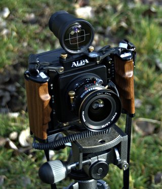 ALPA SWA 12 camera with Zeiss Biogon lens on Gitzo tripod